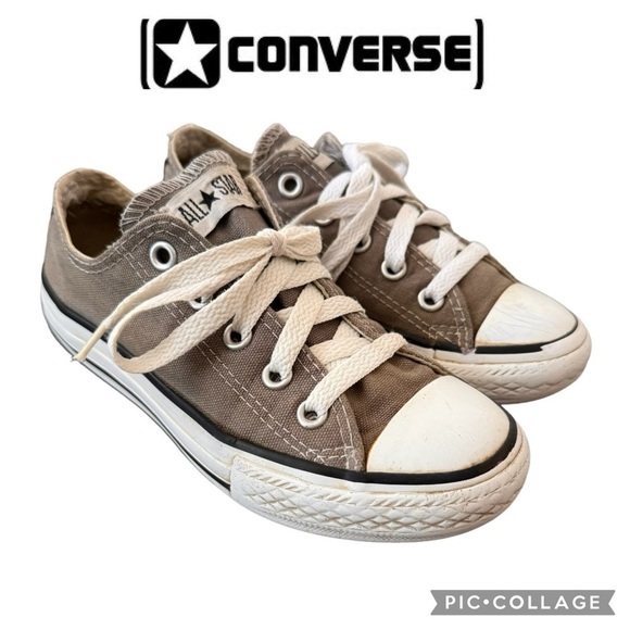 Converse All Star kids low top gray sneakers shoes size 12 - Picture 1 of 11